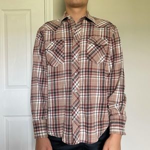 Vintage Wrangler pearl snap button-down